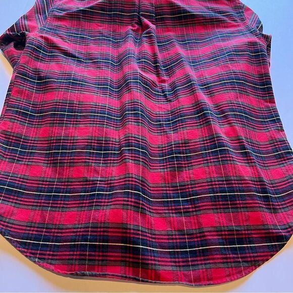 Nautica Men's Button Down Cotton Long Sleeve Shirt Red/Green/Blue Plaid Medium - Picture 7 of 10